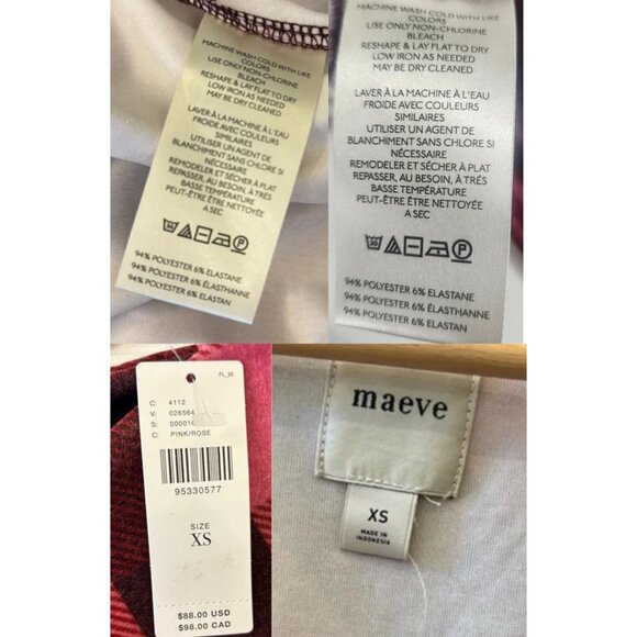 Maeve by Anthropologie Argyle Velvet Tie-Front Peplum Top – XS - Picture 11 of 12